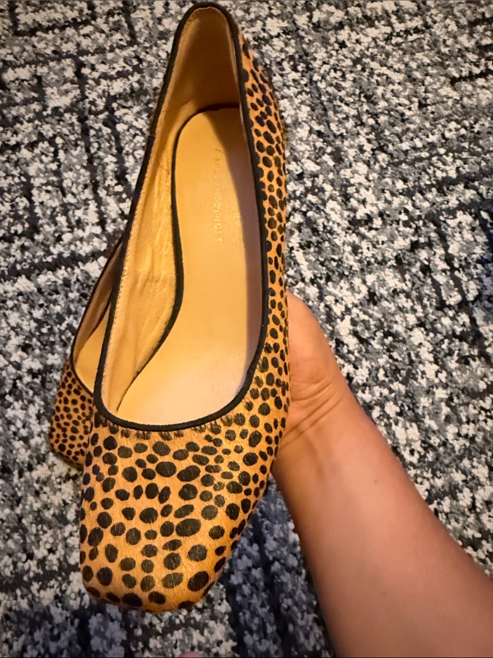 Anthropologie Leopard-Print Ballet Flat in Tan and Black